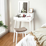 Vanity Table Set with Flip Mirror and Stool