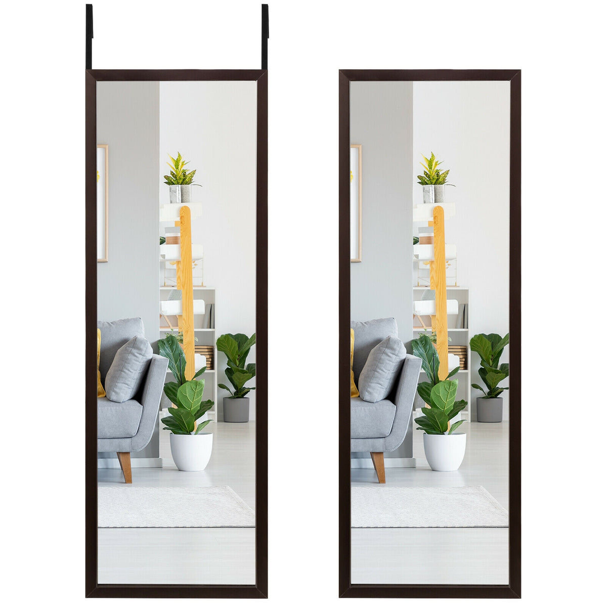 Miroir de porte sur pied en métal