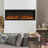 In-wall recessed electric fireplace with remote control