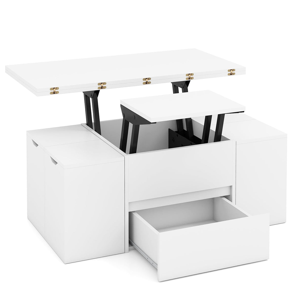 Table basse relevable extensible 3-en-1 — Lot de 5