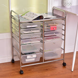 Rolling Storage Cart with 12 Large and Small Drawers