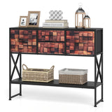 99 cm Console Table with 4 Fabric Drawers