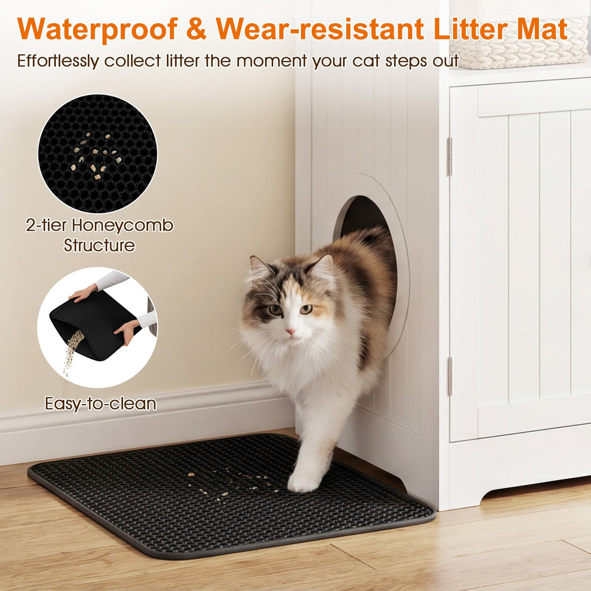 Meuble litière chat caché table d'appoint
