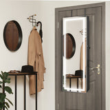 Wall or Door Mounted Touch-Screen Mirrored Jewelry Cabinet