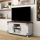Farmhouse TV Stand with Barn Doors