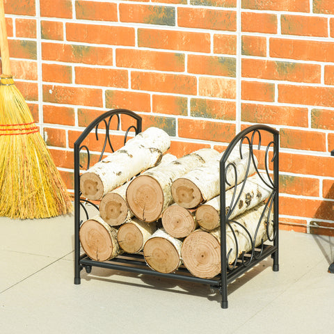 Soporte para leña de hogar de metal resistente