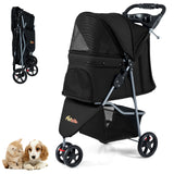 Cochecito plegable ligero para mascotas con capota ajustable