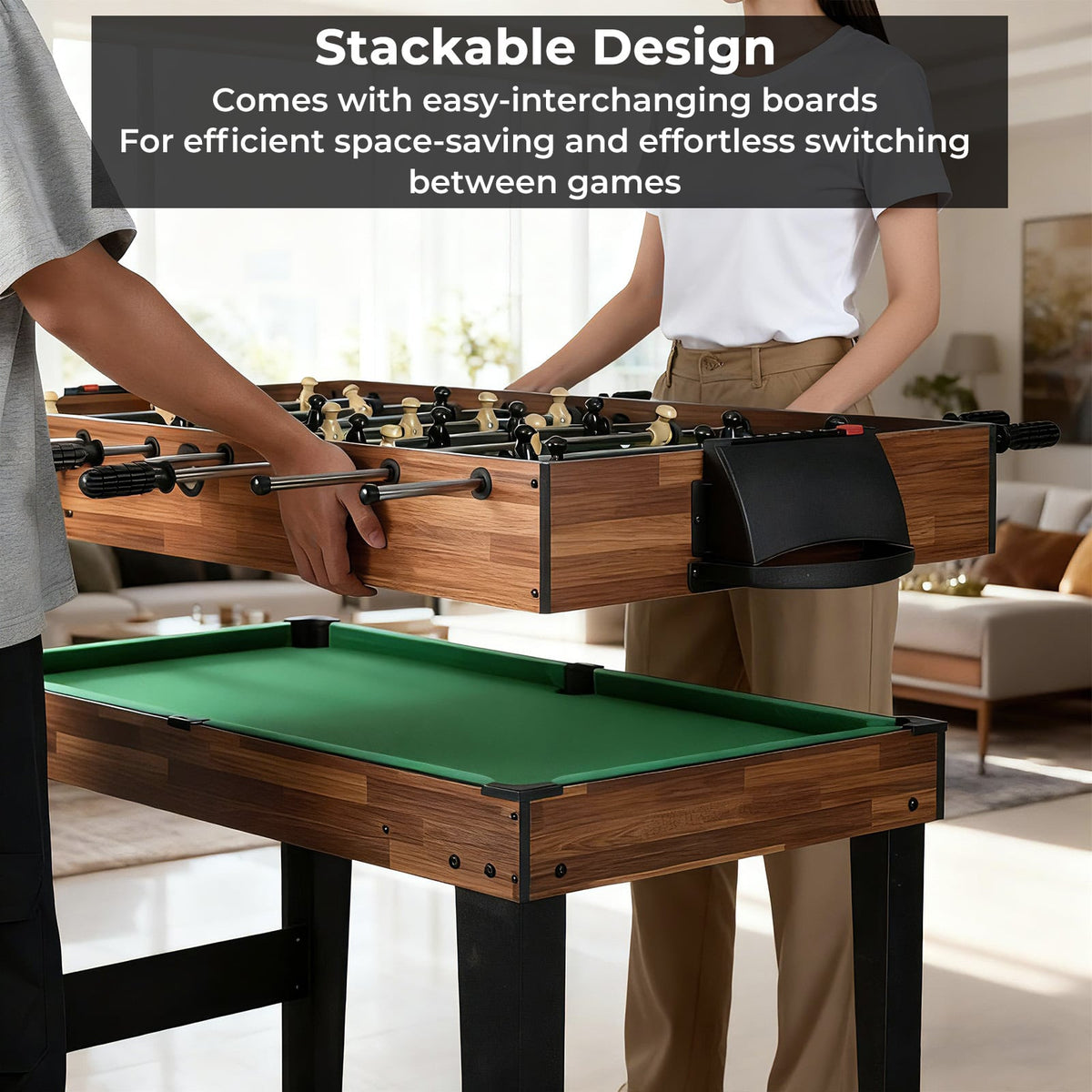 Table multi-jeux 10-en-1 de 127 cm avec baby-foot