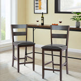 PU Leather Counter Bar Stools — Set of 2