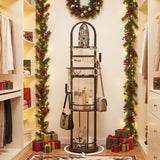Rotating Floor Jewelry Storage Rack with Shelves