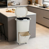 Papelera de cocina doble de 38 L con tapa y ruedas