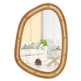 Irregular PVC rattan wall mirror