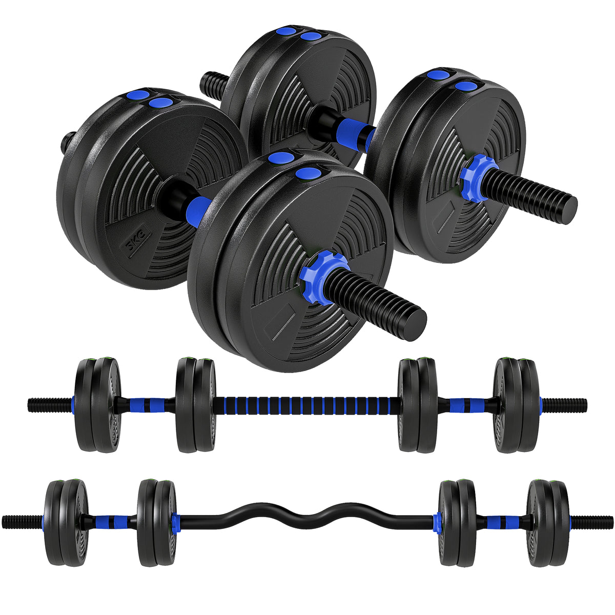 Juego de mancuernas ajustables 3 en 1 — 15 kg