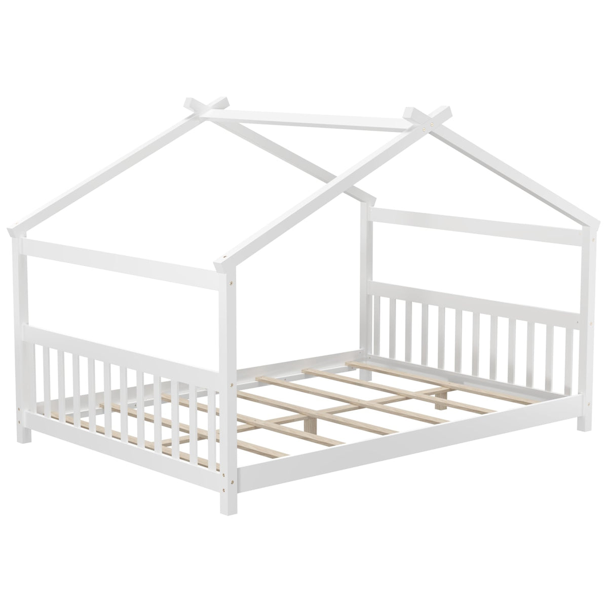 Lit cabane Montessori format double avec tête de lit