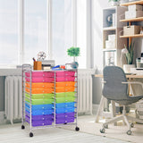 Rolling Storage Cart with 20 Drawers in 2 Rows