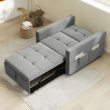 Convertible Velvet Chair Bed with USB Charging