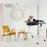 Foldable Portable Manicure Table with Drawer and Cushion
