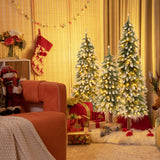 Snowy Artificial Christmas Tree — Set of 3