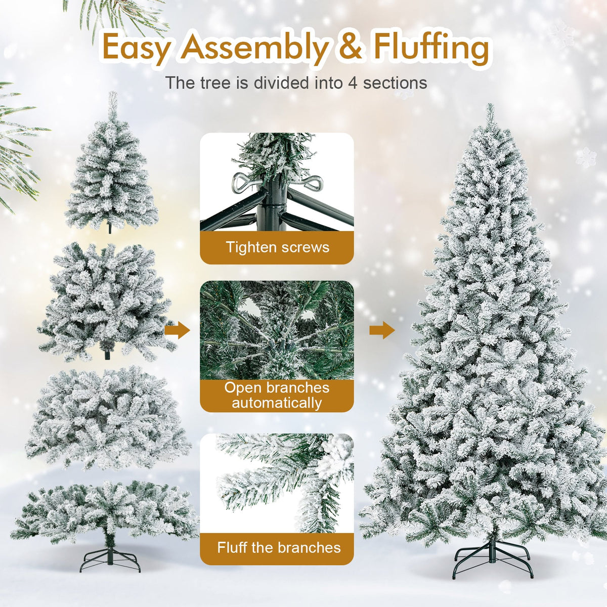 Arbre de Noël artificiel enneigé 274 cm