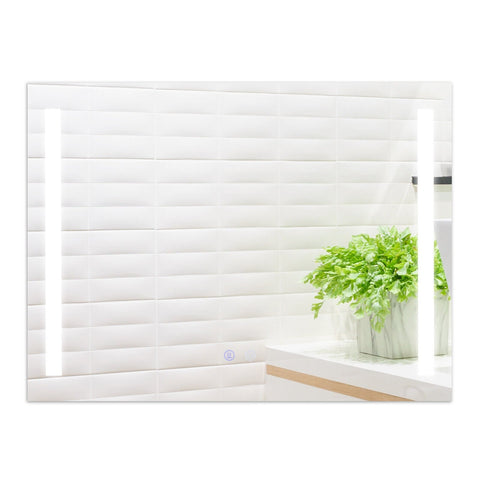 Square LED lighted wall mirror anti-fog 81 x 61 cm