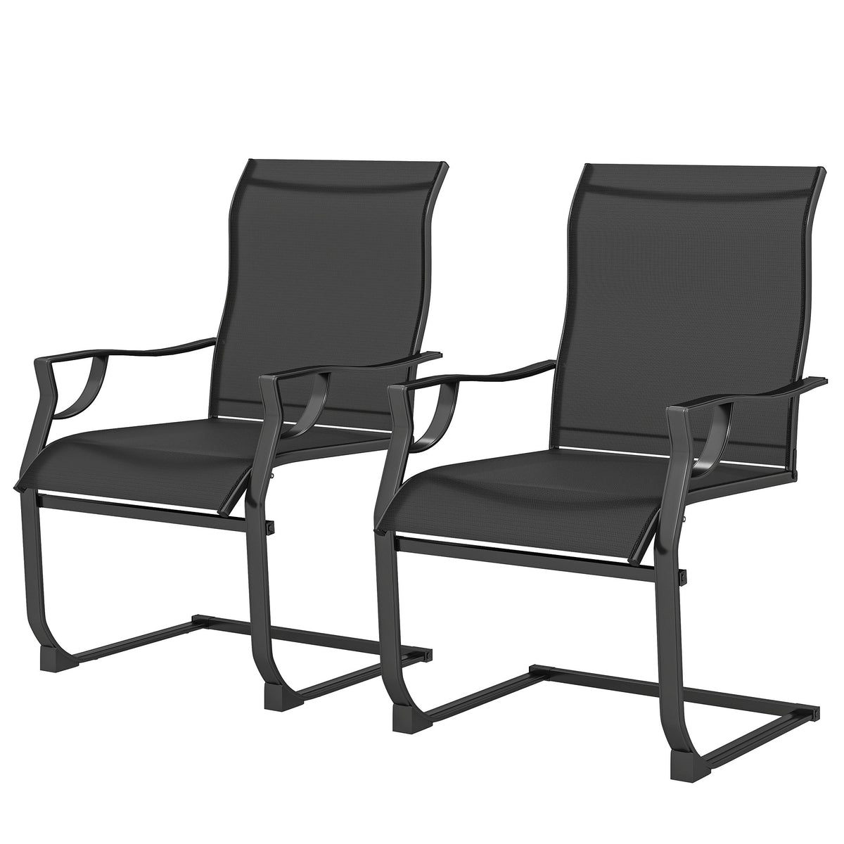 C Spring Patio Chairs High Backrest Set of 2