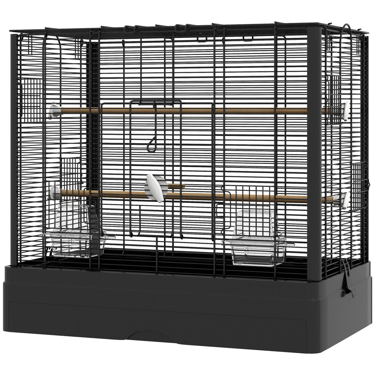 Bird Cage with Wooden Perches and Slide-Out Tray