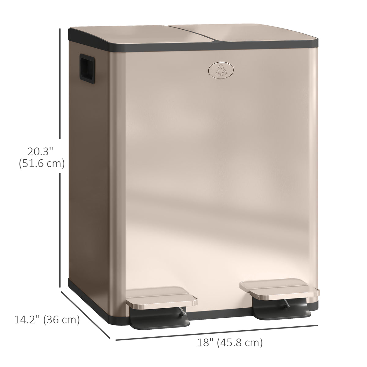 Papelera doble de pedal de 40 L