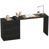 L-shaped computer desk with three drawers