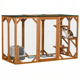 Recinto exterior para gatos de varios niveles de 180 cm