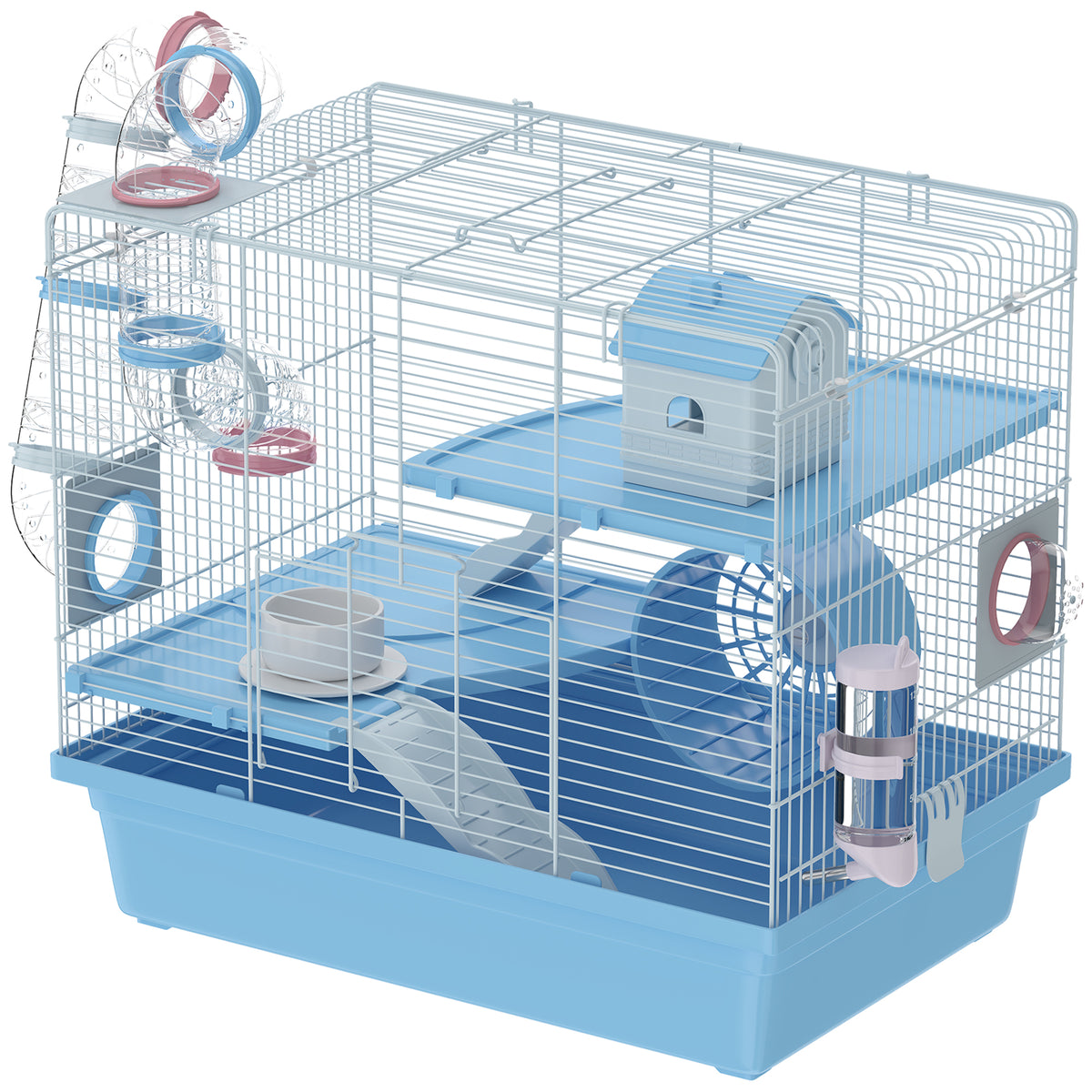 Multi-tier hamster cage