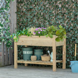 Raised Garden Bed with Storage Shelf 45" x 22"