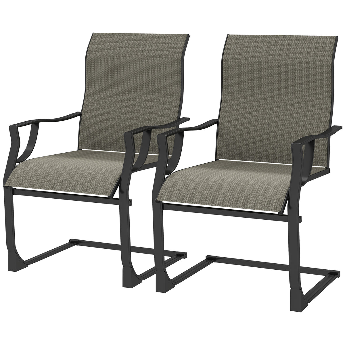C Spring Patio Chairs High Backrest Set of 2