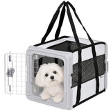 Soft-sided foldable small pet carrier bag