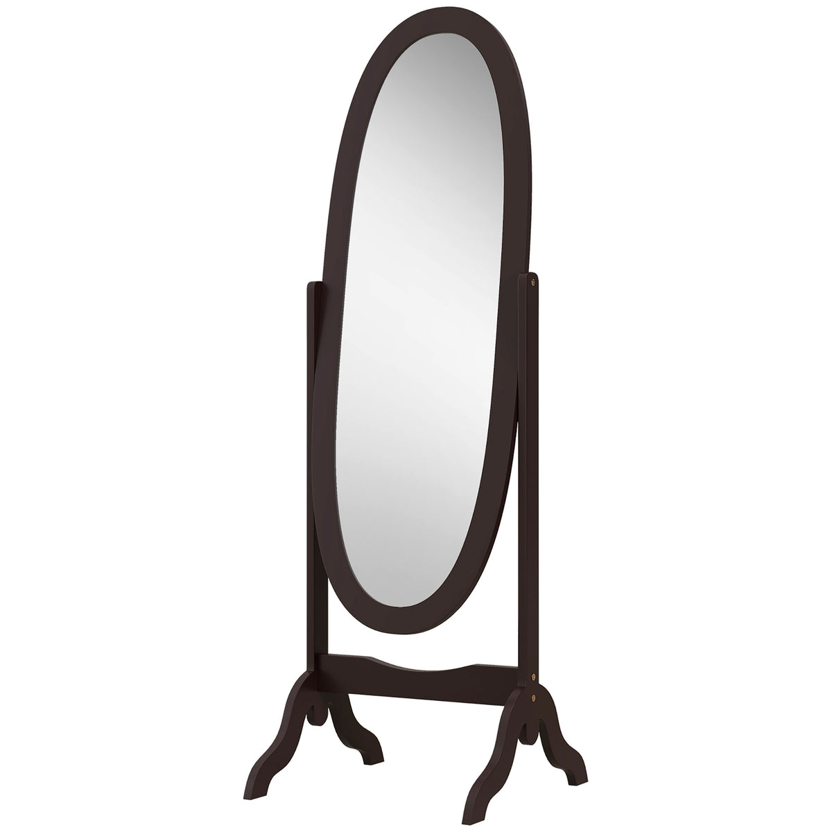Full Length Oval Floor Standing Mirror Adjustable Angle