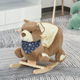 Baby plush bear rocking horse with sound