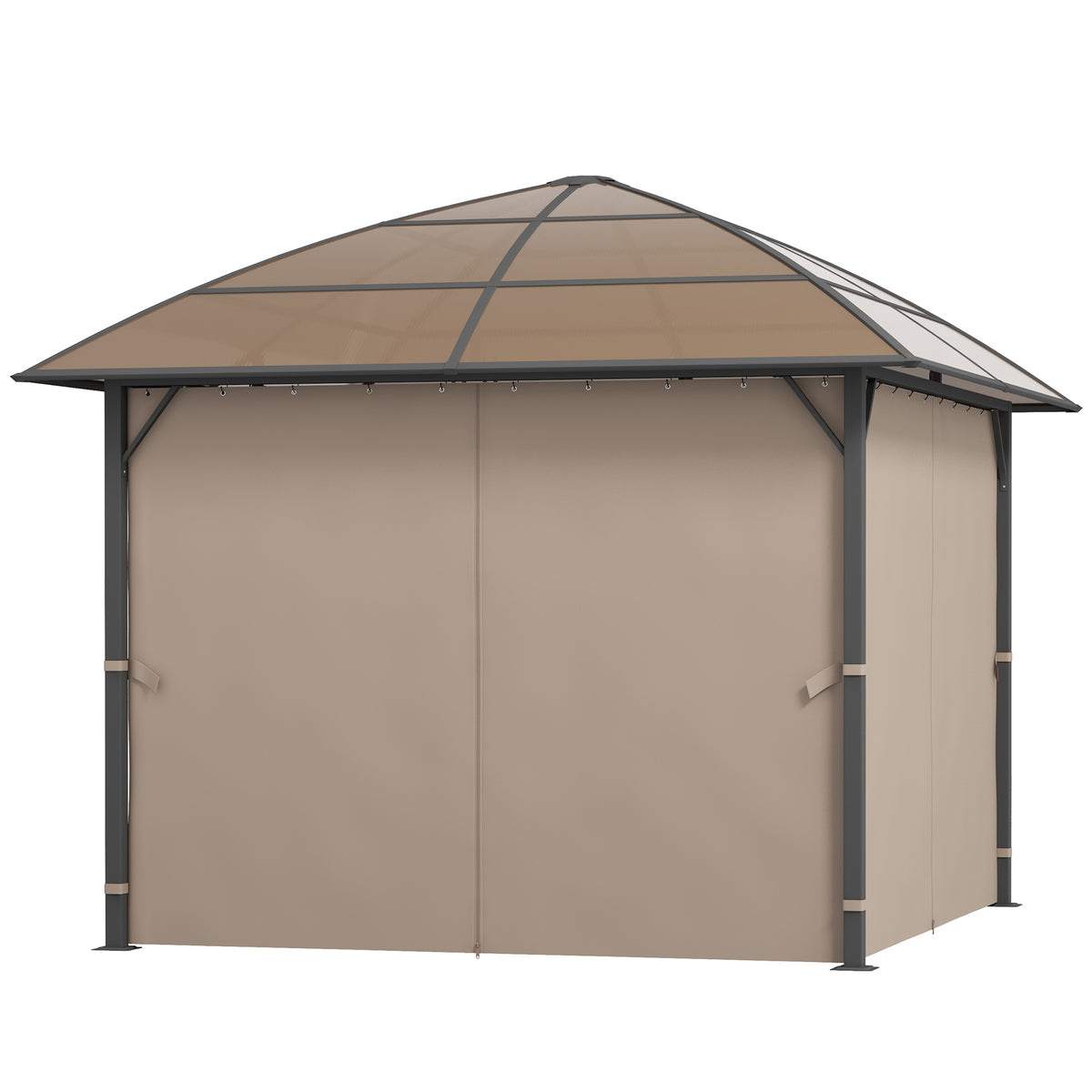 Hardtop Polycarbonate Gazebo UV60+ with Curtains