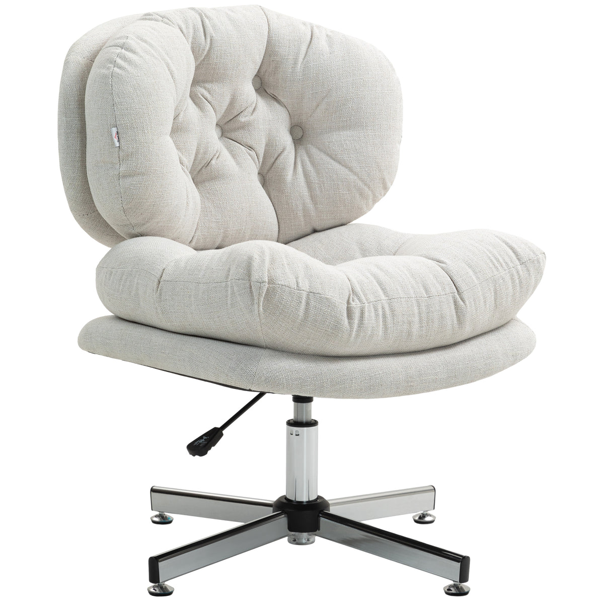 Silla de oficina sin reposabrazos con asiento ancho acolchado