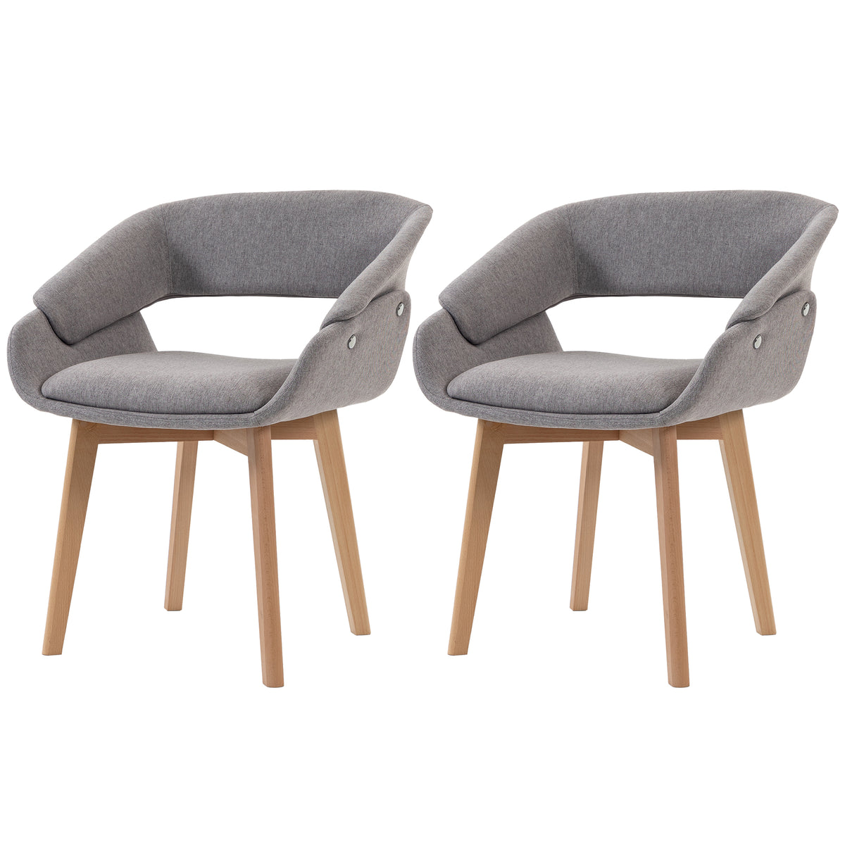 Sillas de comedor de lino acolchadas — Lote