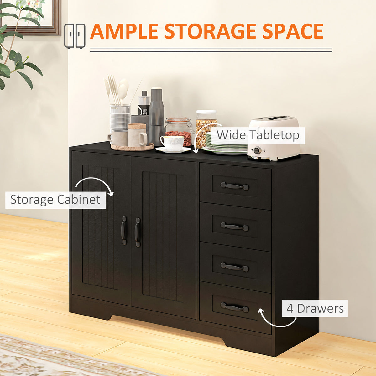 Modern storage sideboard buffet cabinet