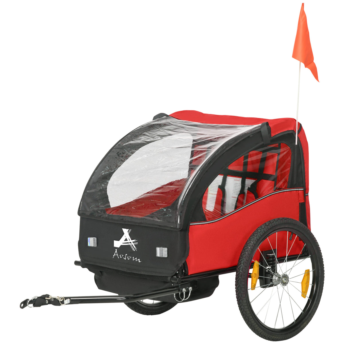 2-seat bike trailer for kids with 51 cm wheels