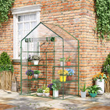 Walk-in Garden Greenhouse 4 Shelves Roll-Up Door