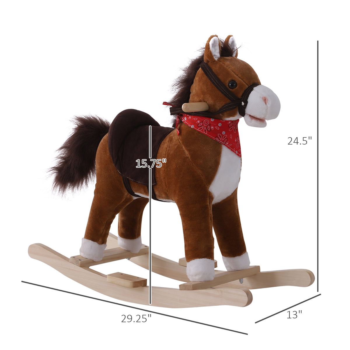 Plush Rocking Horse with Realistic Sounds