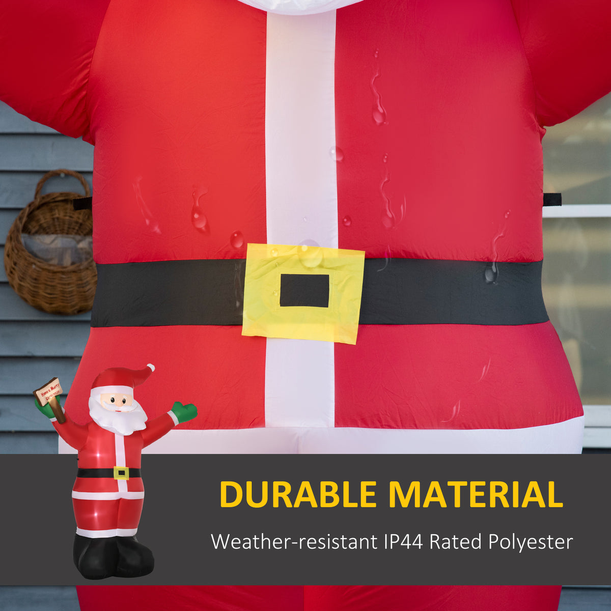 Decoración inflable de Papá Noel iluminada de 8 pies