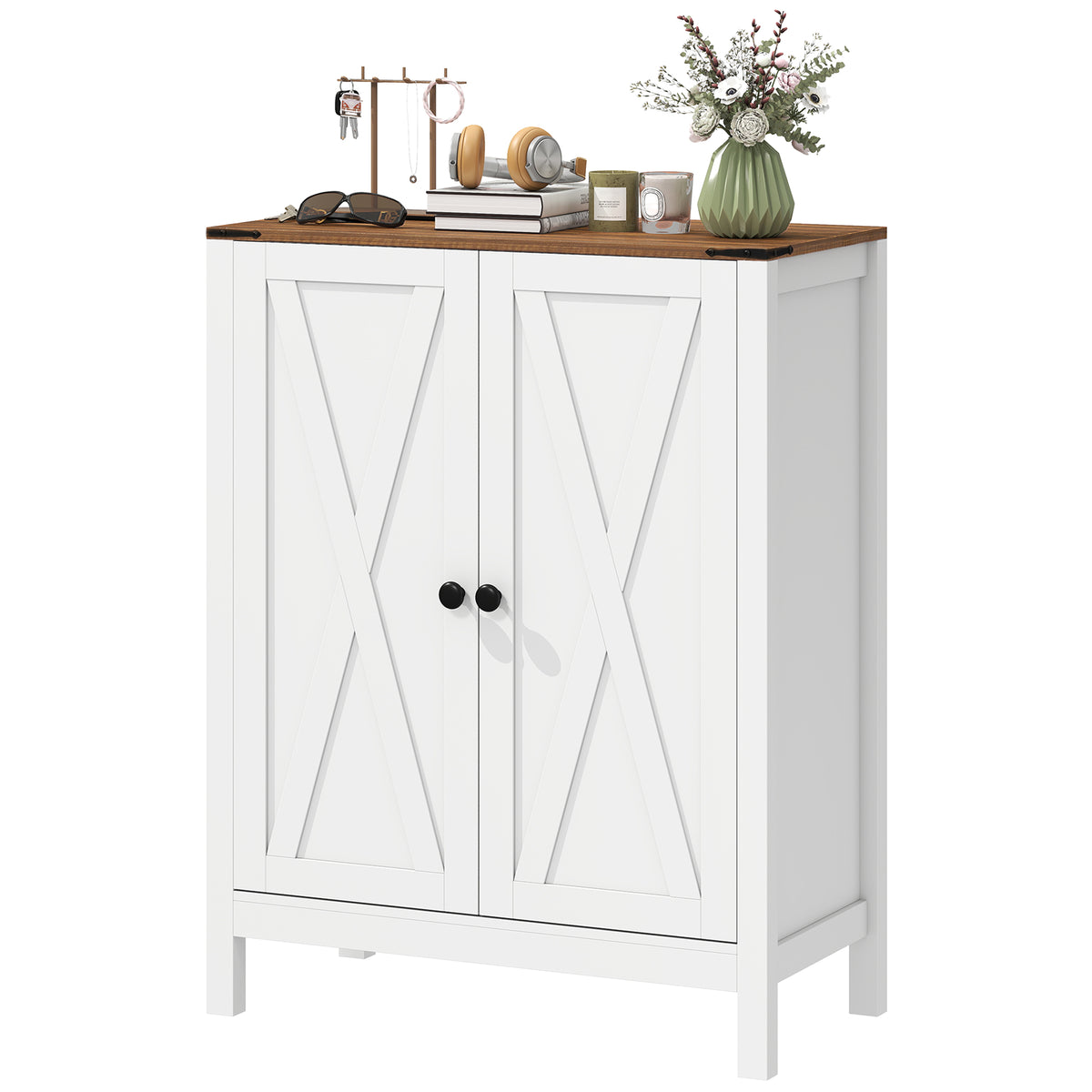 Farmhouse Shoe Cabinet with Barn Doors 15 Pairs