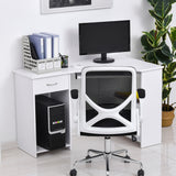 L-Shaped Desk with Drawer and Keyboard Tray