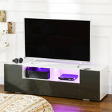 TV Stand with LED Lights and Storage