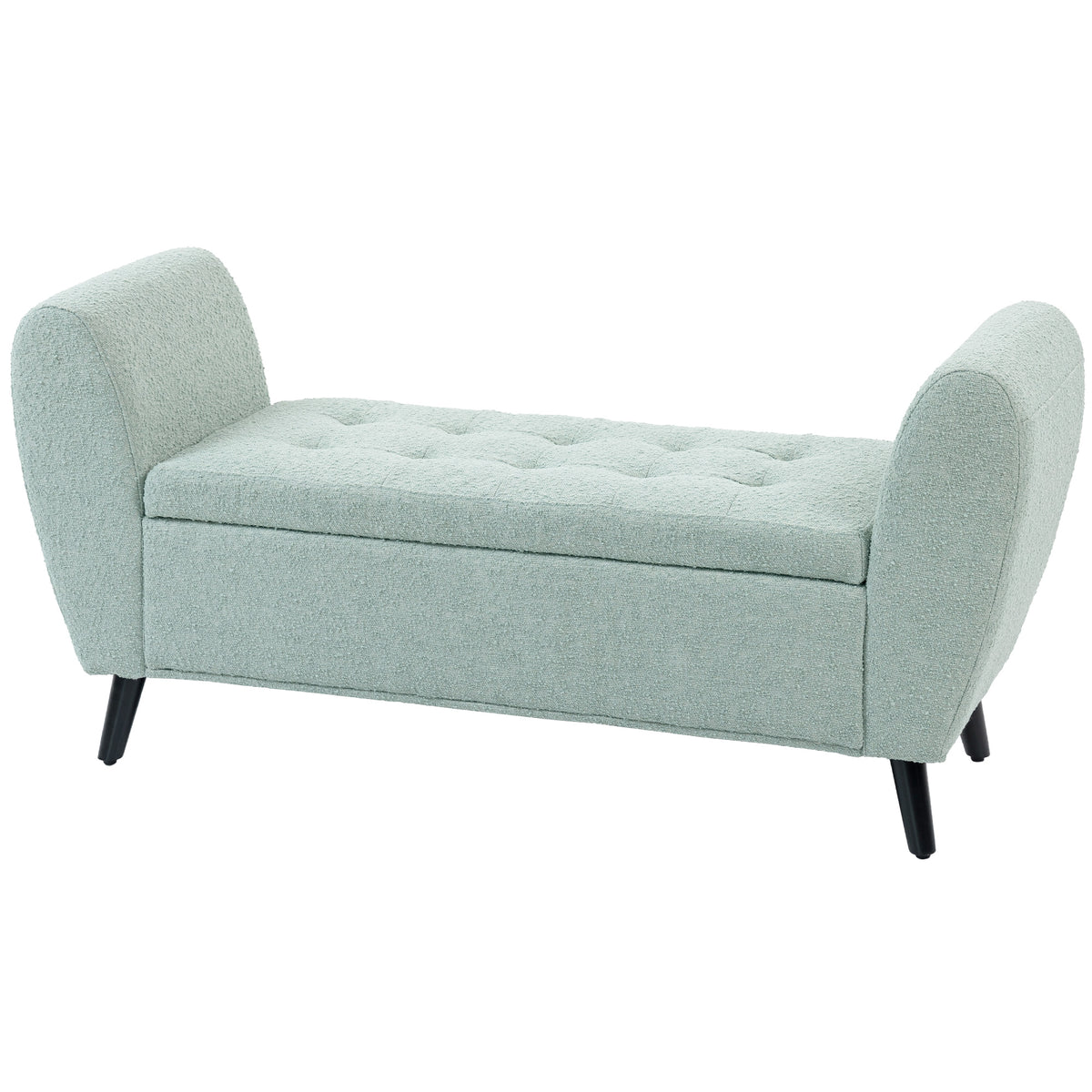 Modern Upholstered Storage Bench with Arms
