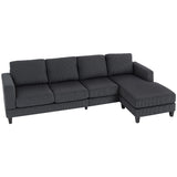 L-shaped sectional sofa with chaise lounge and spring cushions