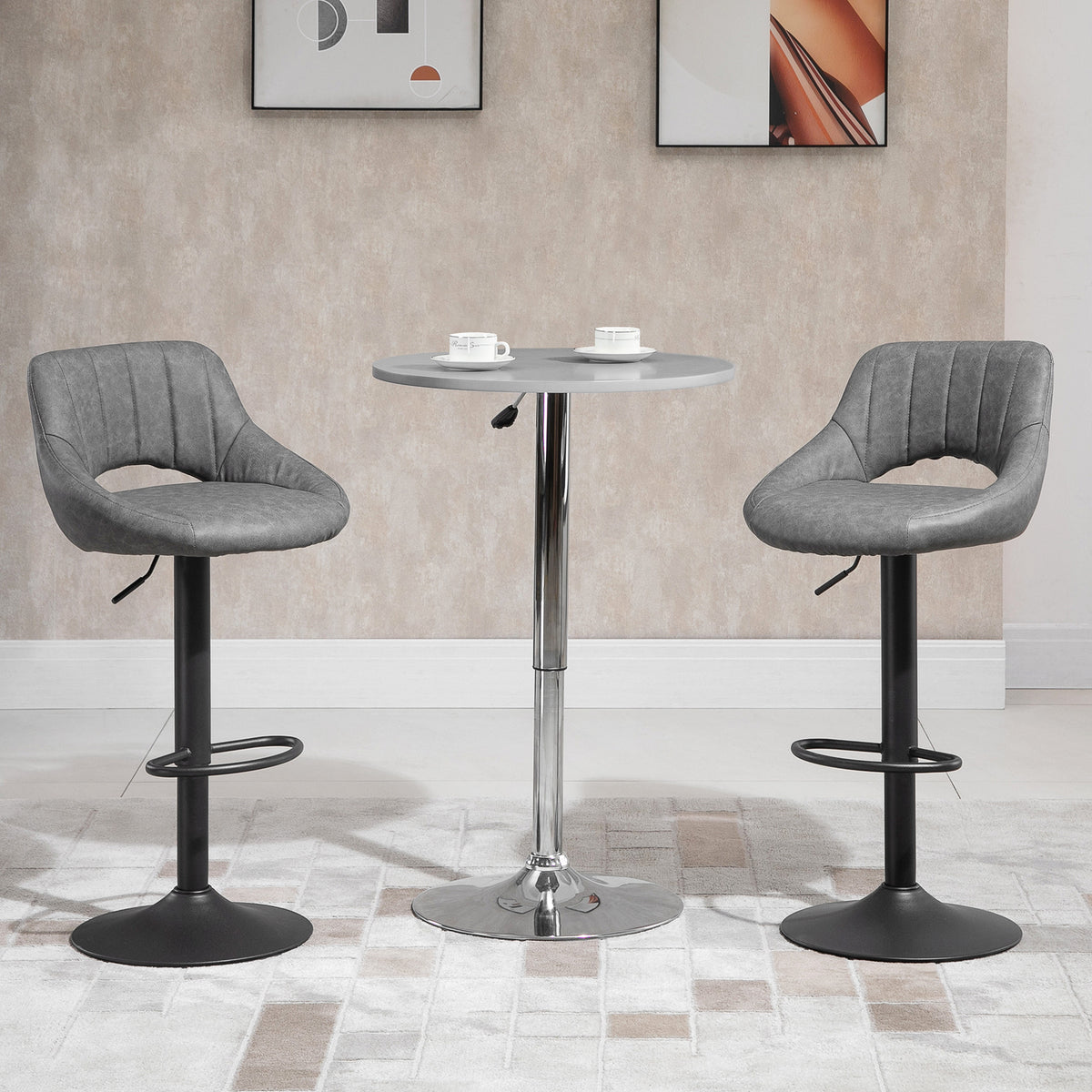 Swivel bar stools adjustable height set of 2