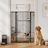 Dog Gate 53.1" Tall with Built-in Cat Door